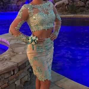 Two-piece homecoming formal dress